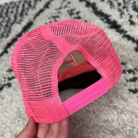 POP Neon Pink & Black Adjustable Snap Back Baseball Cap Hat One Size - Picture 5 of 8